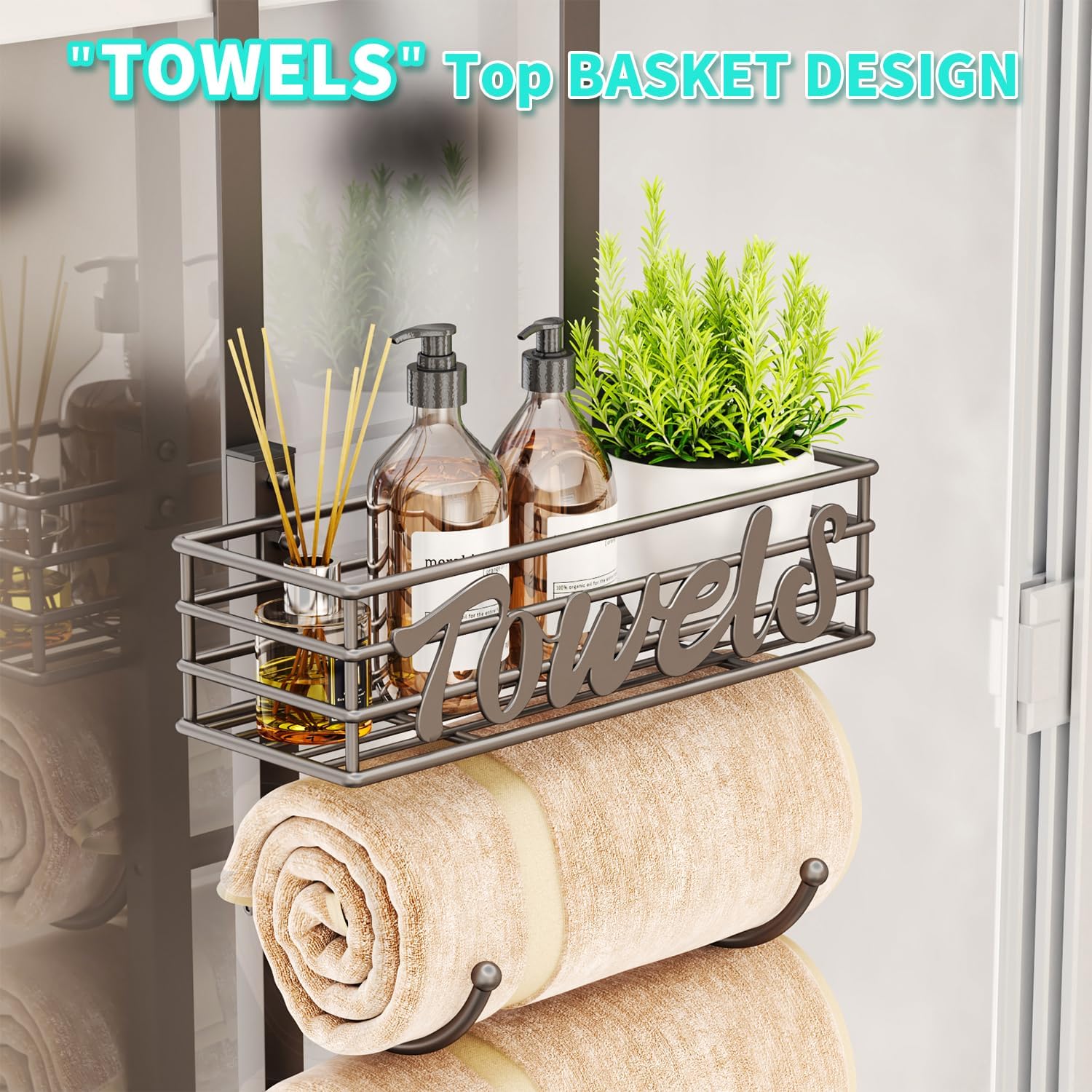 6-Tier Silver Over-the-Door Towel Organiser