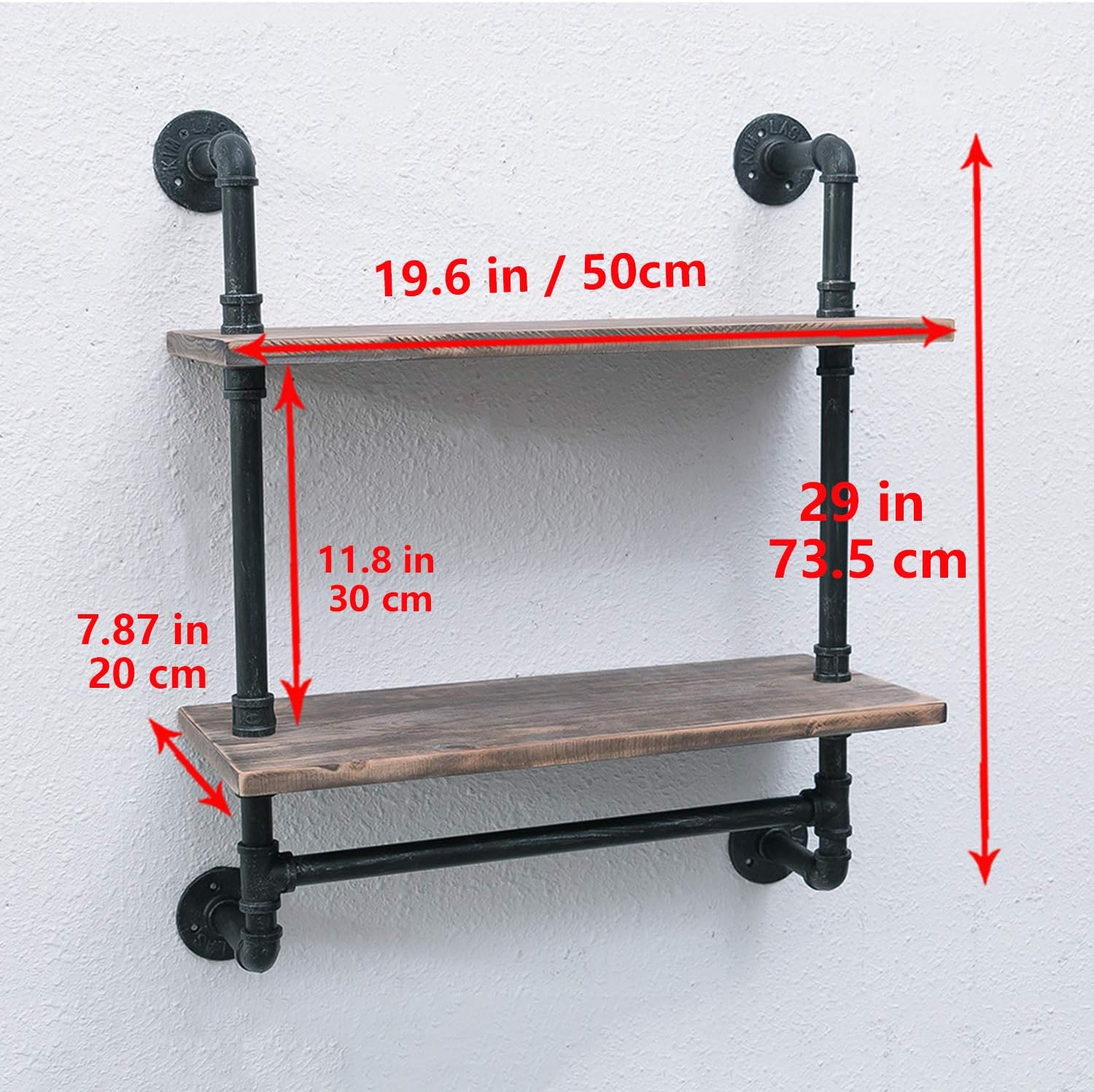 Rustic Wood Floating Towel Shelf