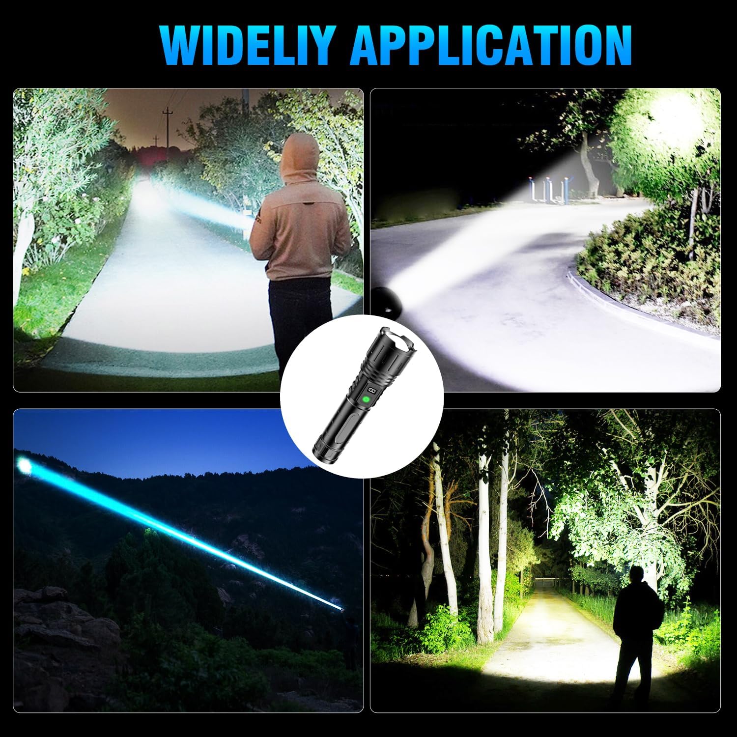 Hoxida 20000 High Lumen Rechargeable LED Flashlight