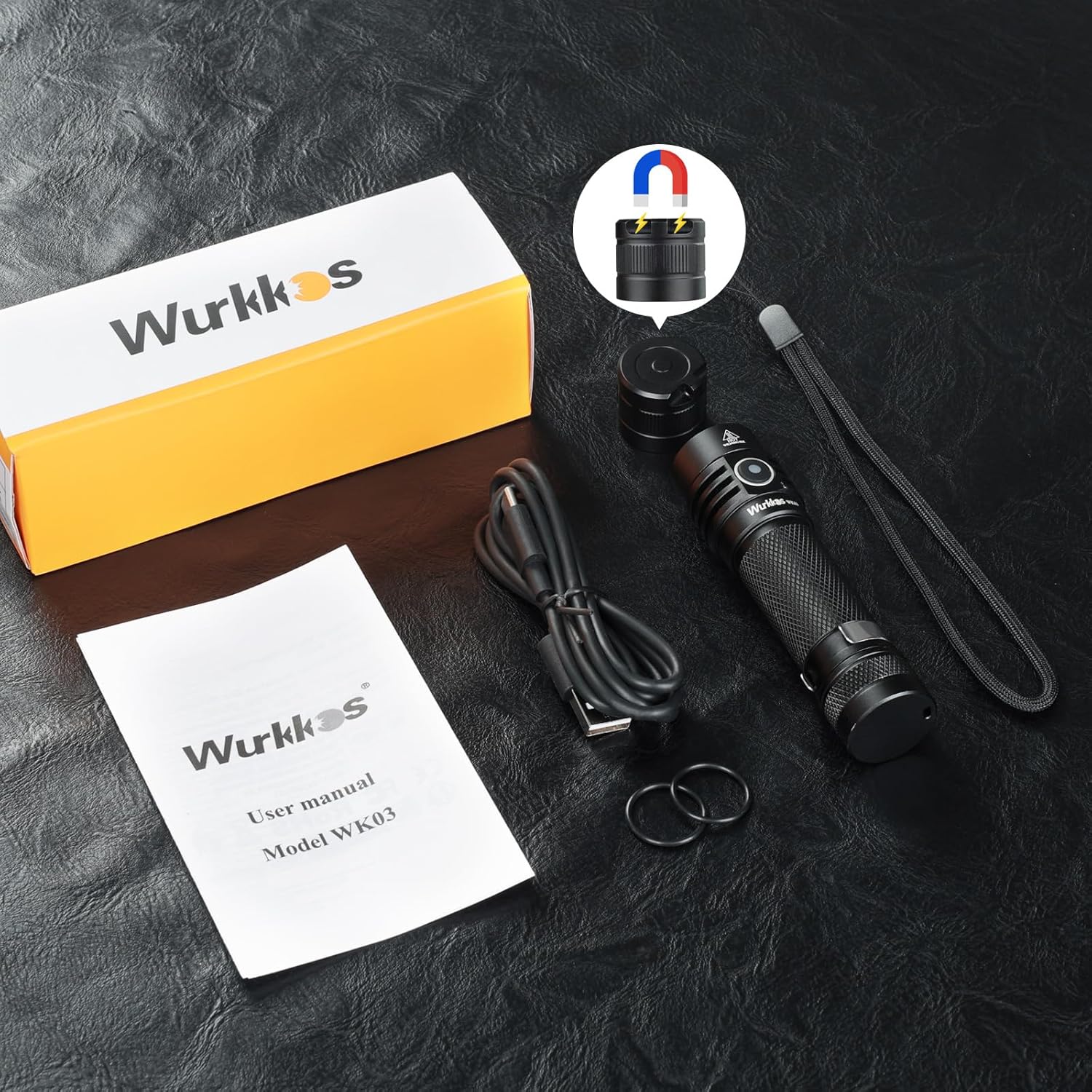 Wurkkos WK03 LED Flashlight - 6 Modes Magnetic Rechargeable Waterproof Camper