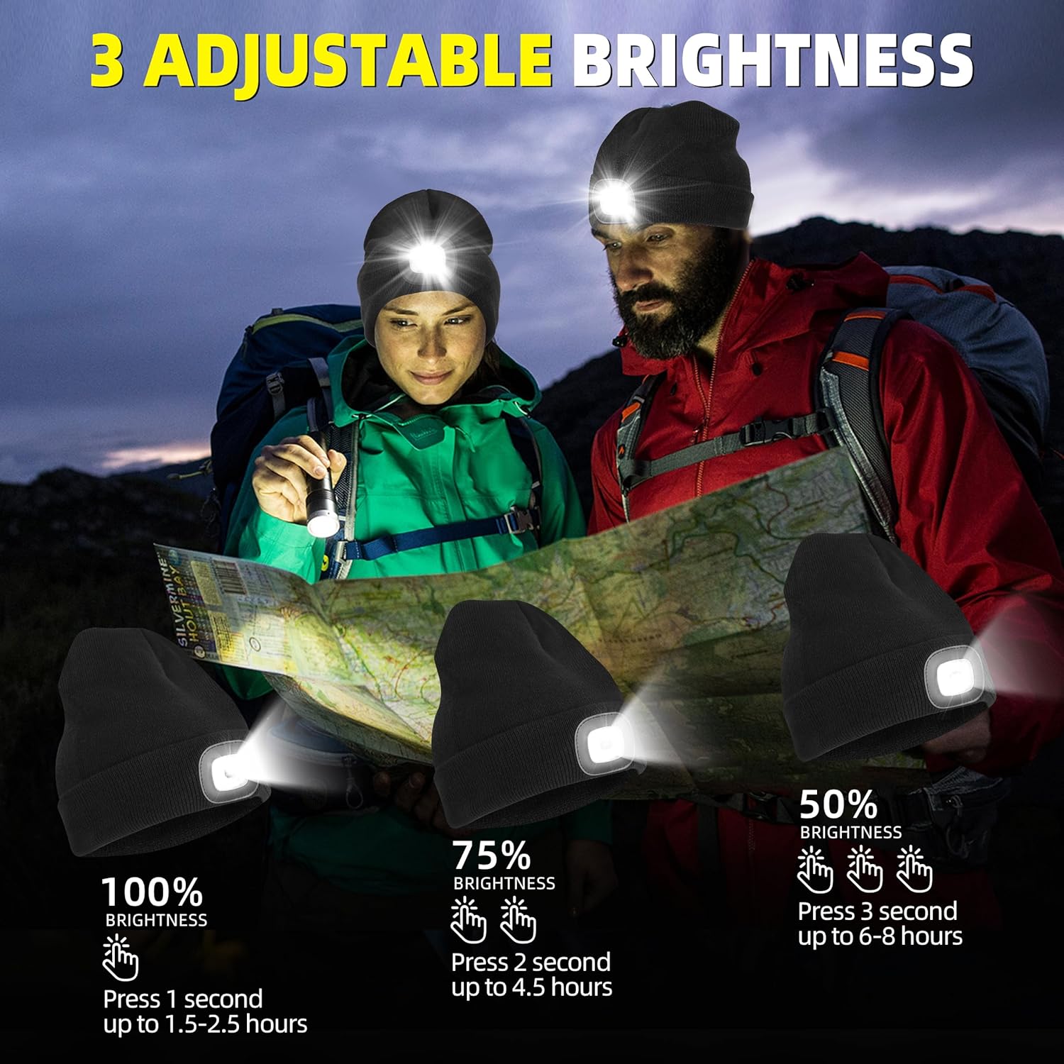 YMHB Unisex Beanie Hat withLED Night Light Christmas