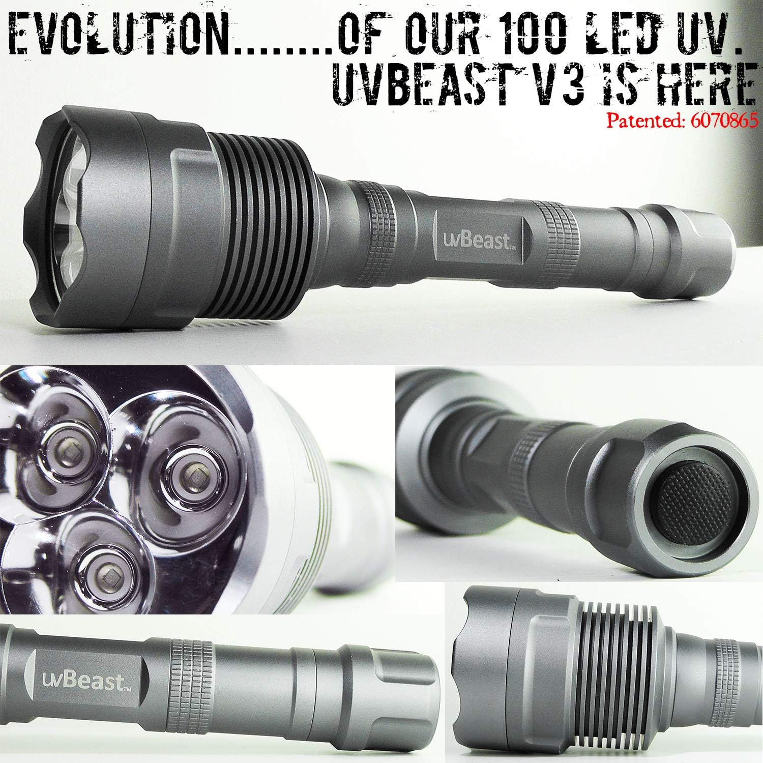 uvBeast V3 385-395nm Black Light Flashlight