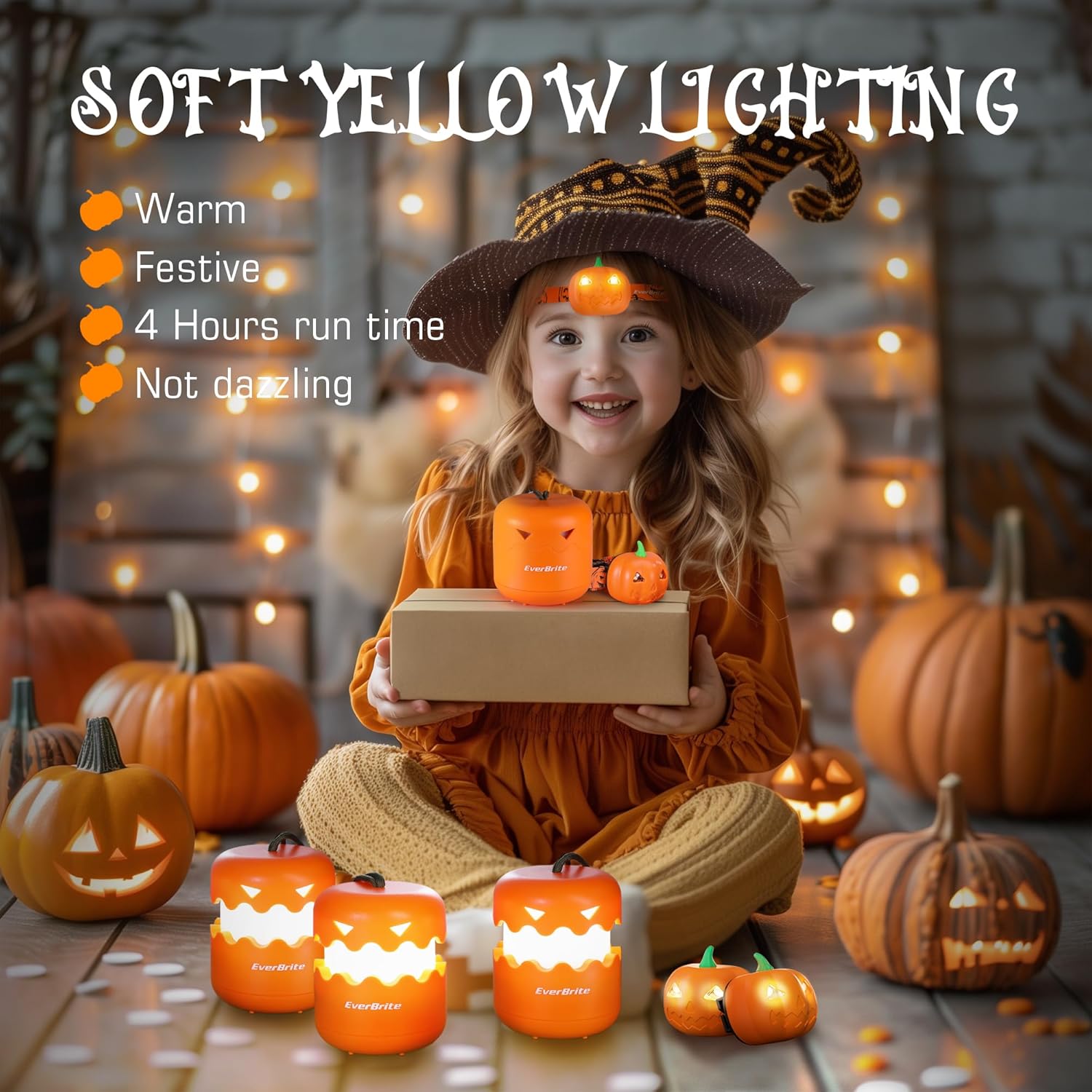 Halloween LED Lantern Headlamp Set with Motion Sensors