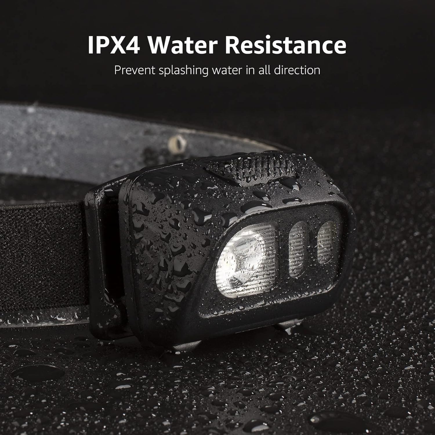 Lepro 1500Lux LED Headlamp IPX4 waterproof with 6 lighting modes