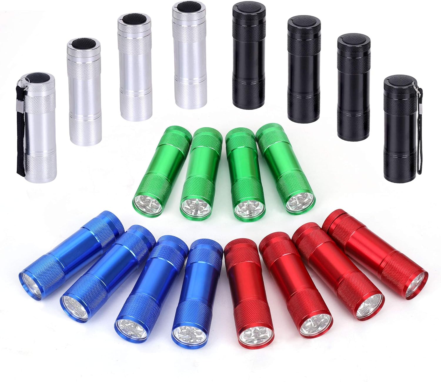 JS20-LED Aluminum Flashlight Set with Lanyard Batteries Included