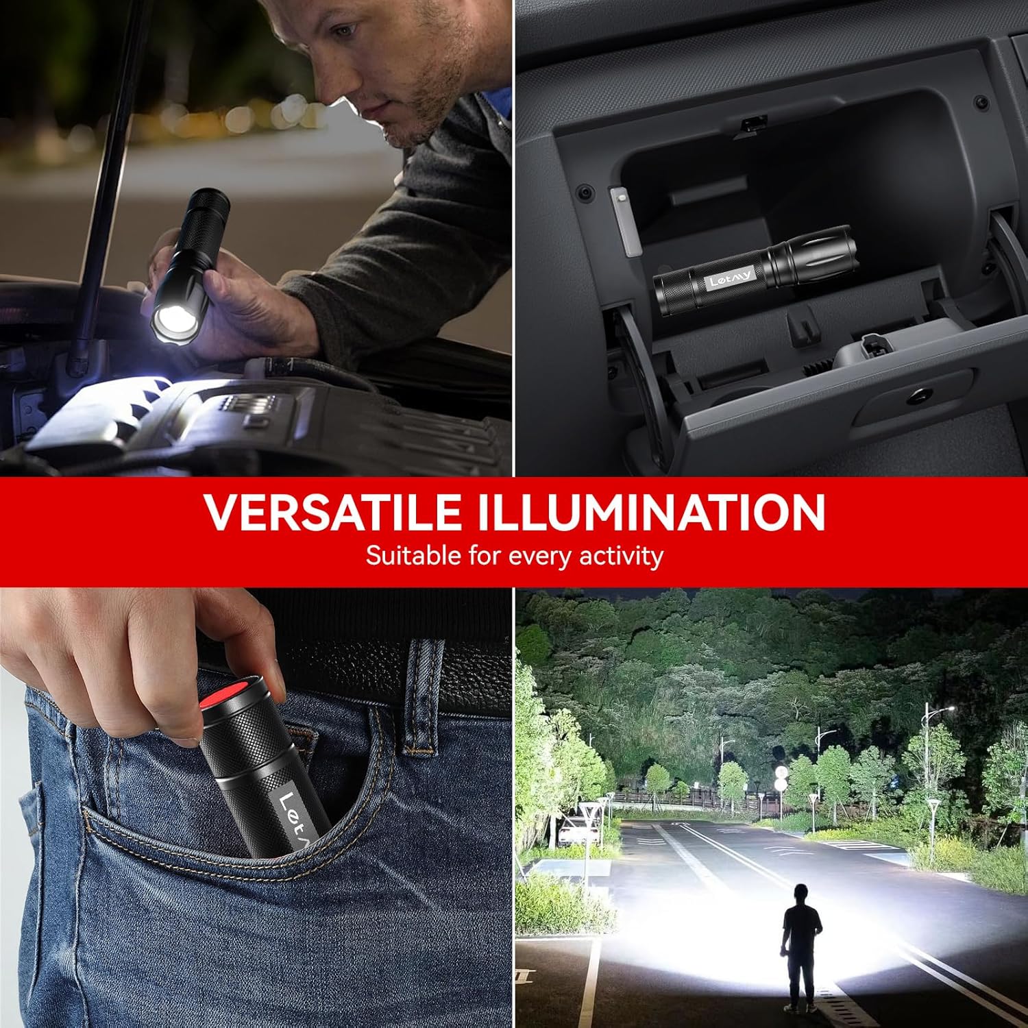 LETMYTactical Flashlight - Bright Waterproof 2 Pack for Camping Emergencies
