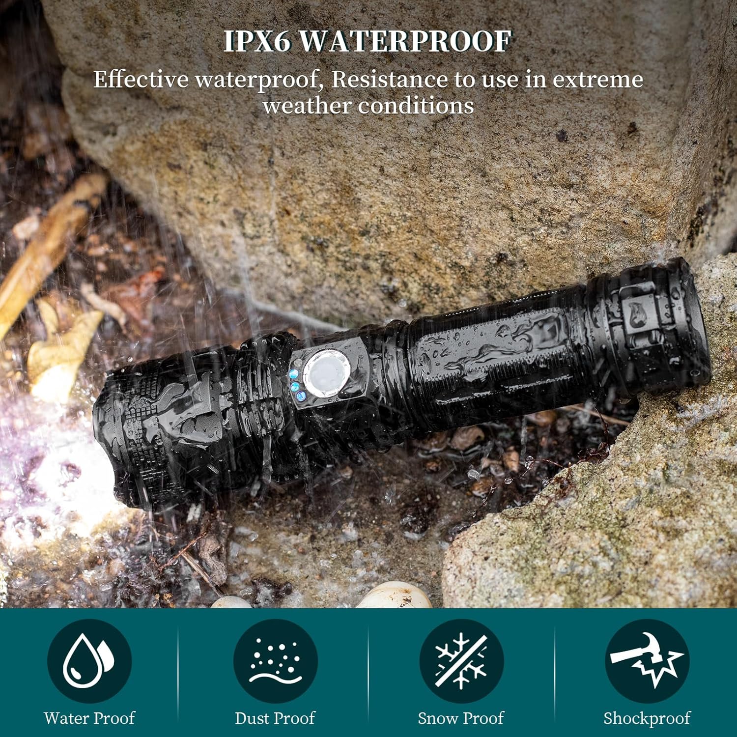 990000 Lumens Rechargeable Flashlight Waterproof Bright Reliable