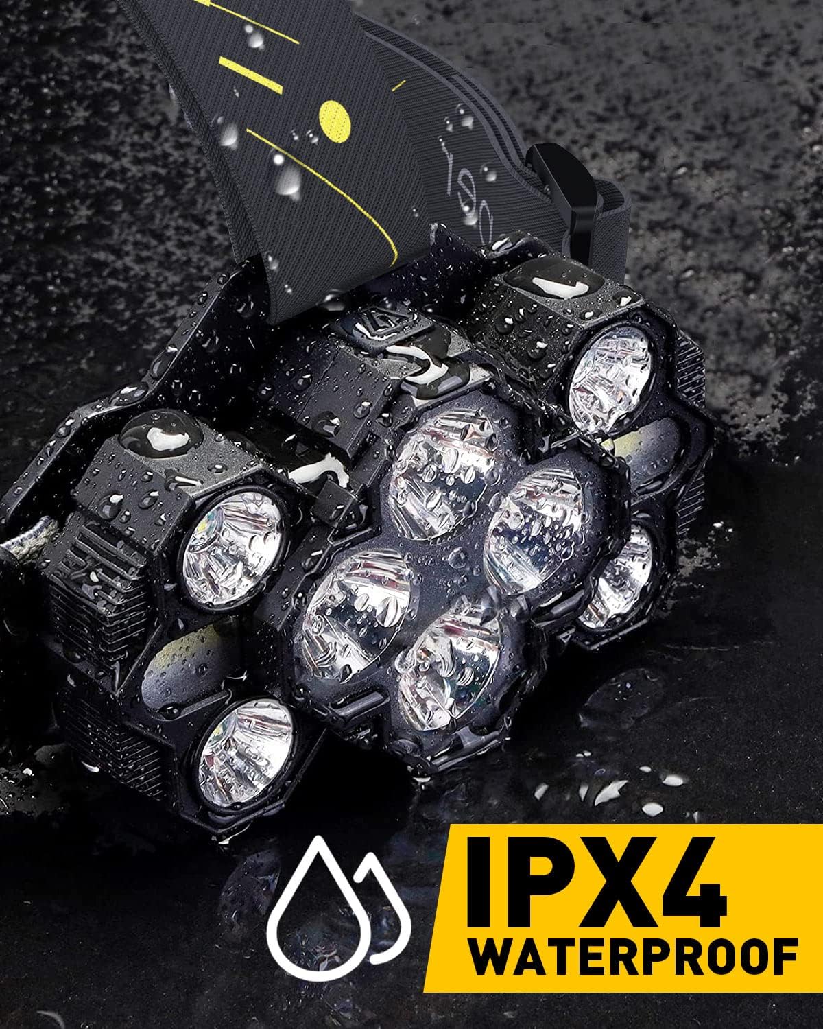 Victperm 22000 Lumen 10 LED Rechargeable Headlamp