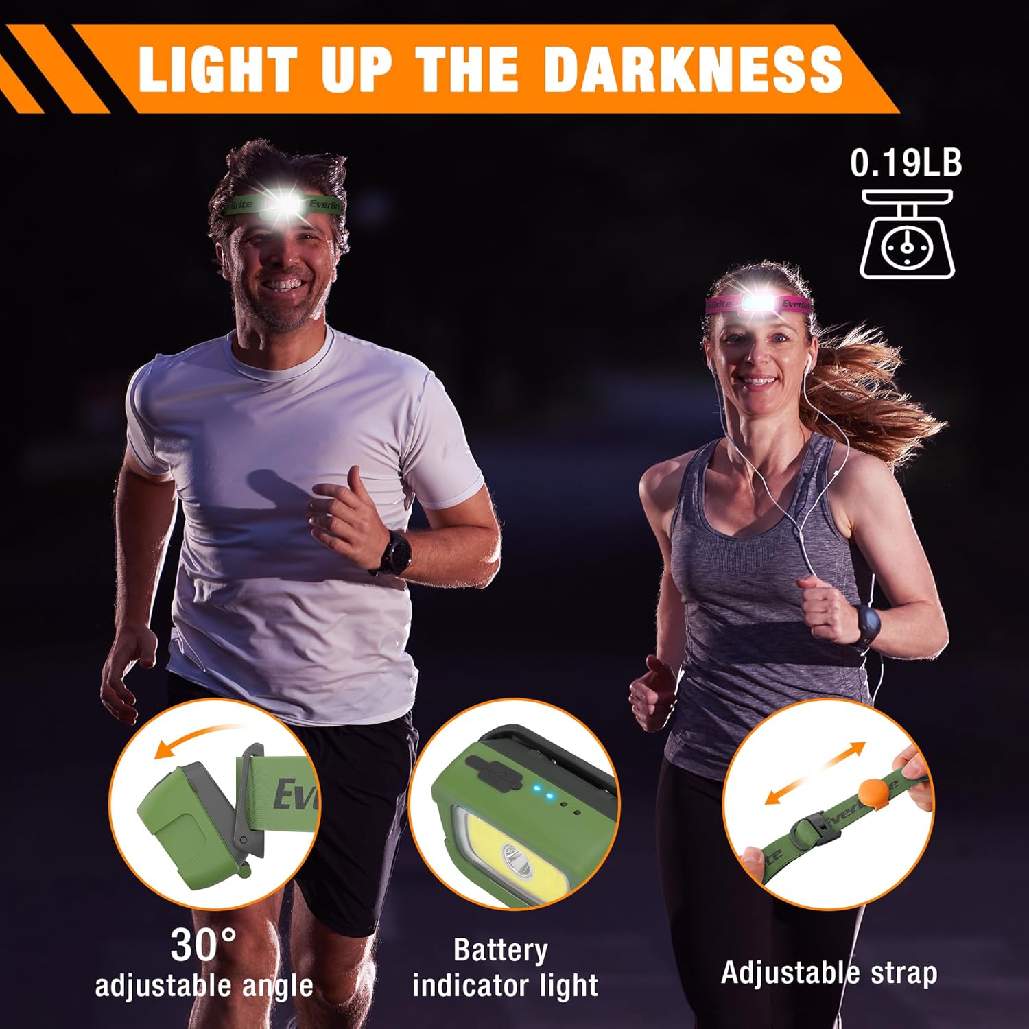 Three-Piece camping LED lights with Rechargeable headlamp for outdoor use