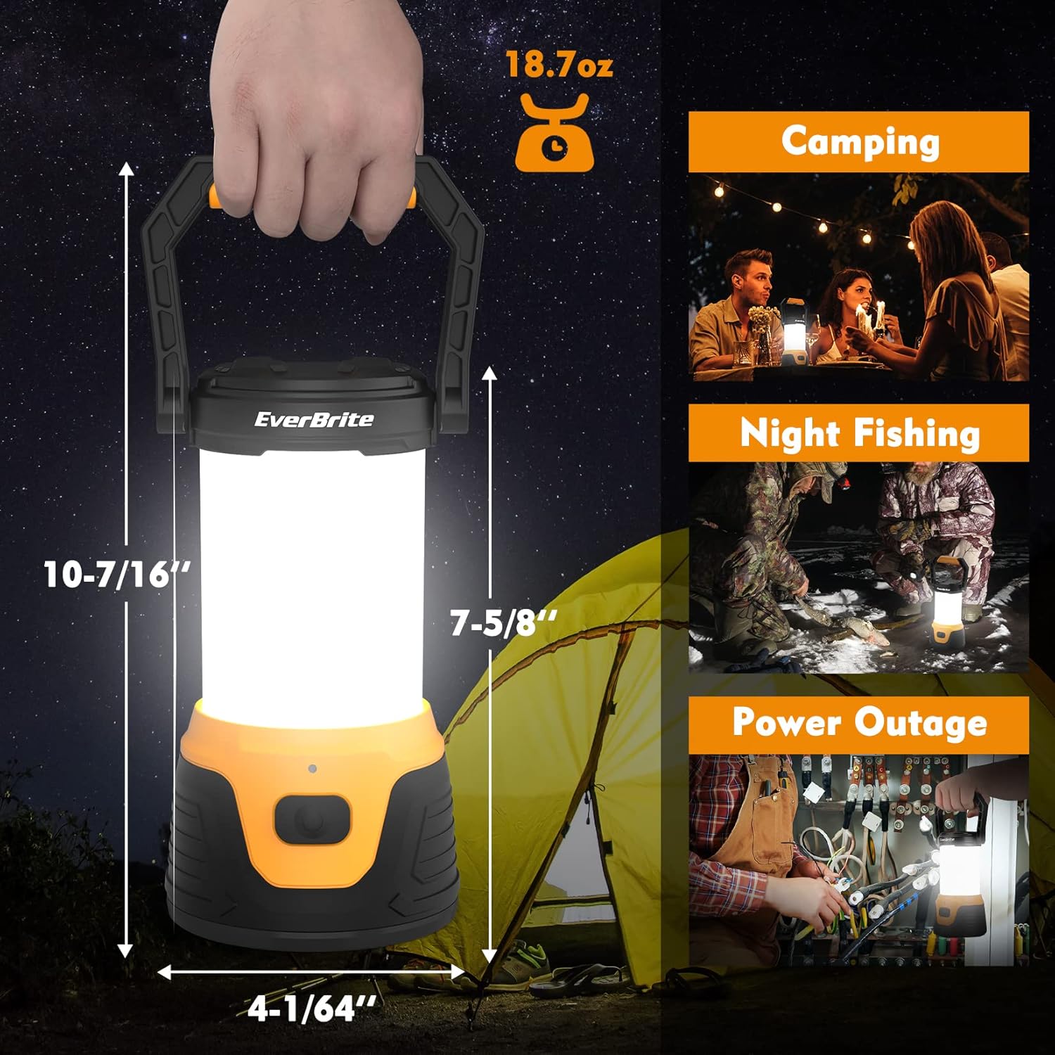 EverBrite 1000 LumensTwo-in-One Camping Lantern Headlamp Bundle