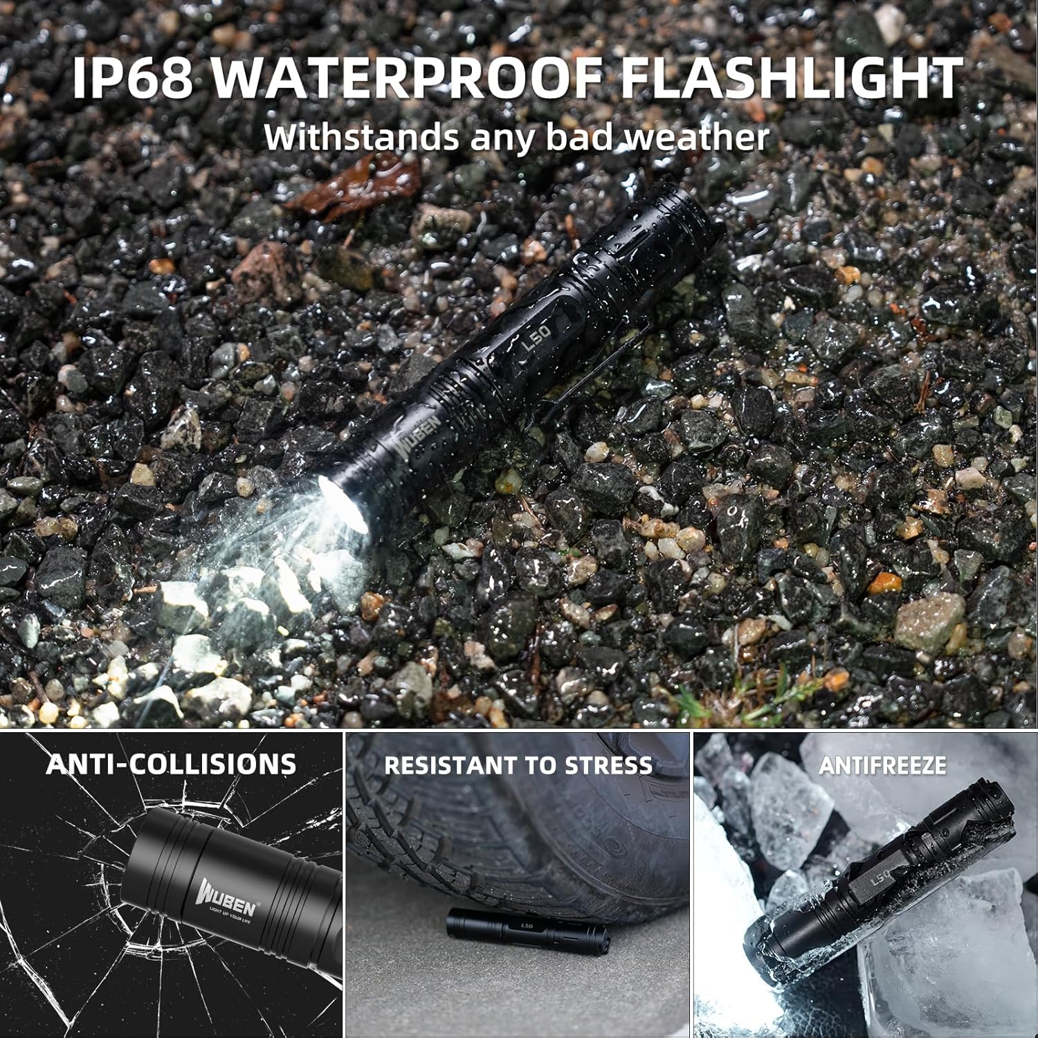 WUBEN L50 5 Modes 1200 High Lumens Rechargeable Waterproof Flashlight