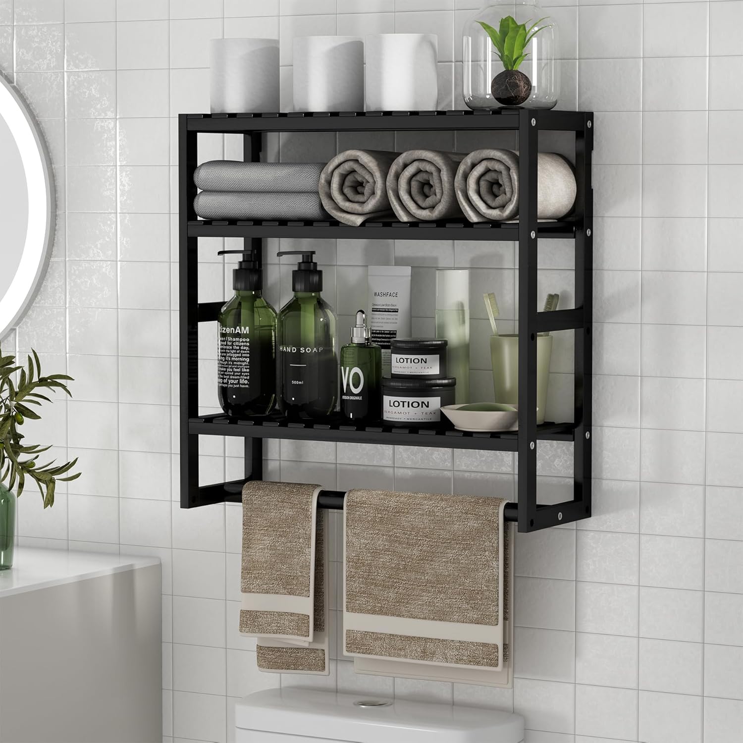 PPN Bamboo Towel Rack for Small Spaces