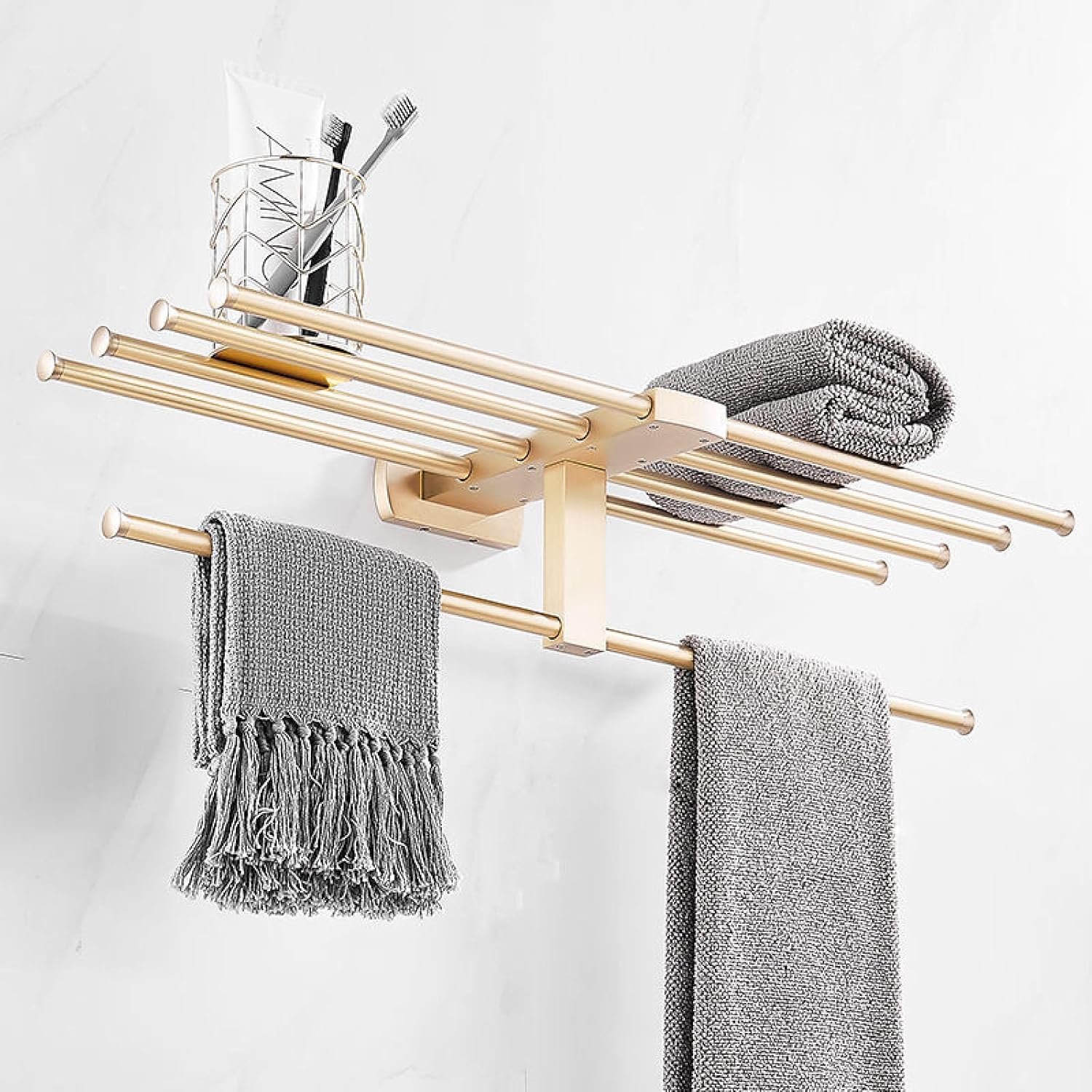 Copper-Ton Towel Rack Space-Saving Bath Towel Organizer