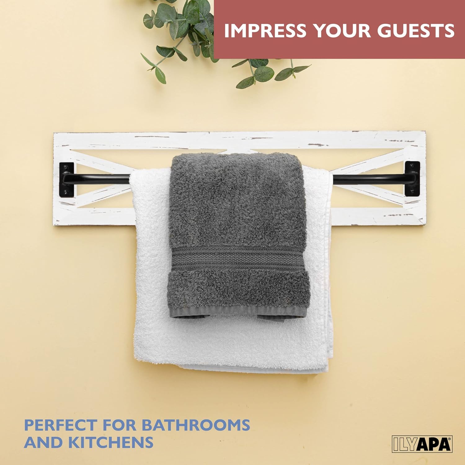 Country-styled Rustic Towel Bar Holder Set
