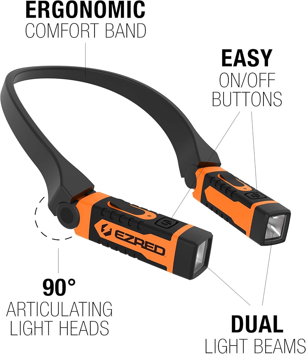 EZRED NK15-OR ANYWEAR Rechargeable Neck Light