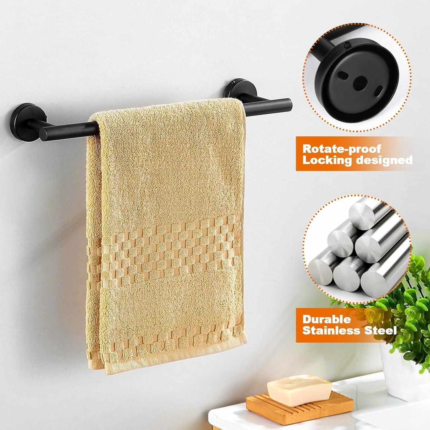 Versatile 5-Piece Bathroom Hardware Set Matte Silver for Any Style