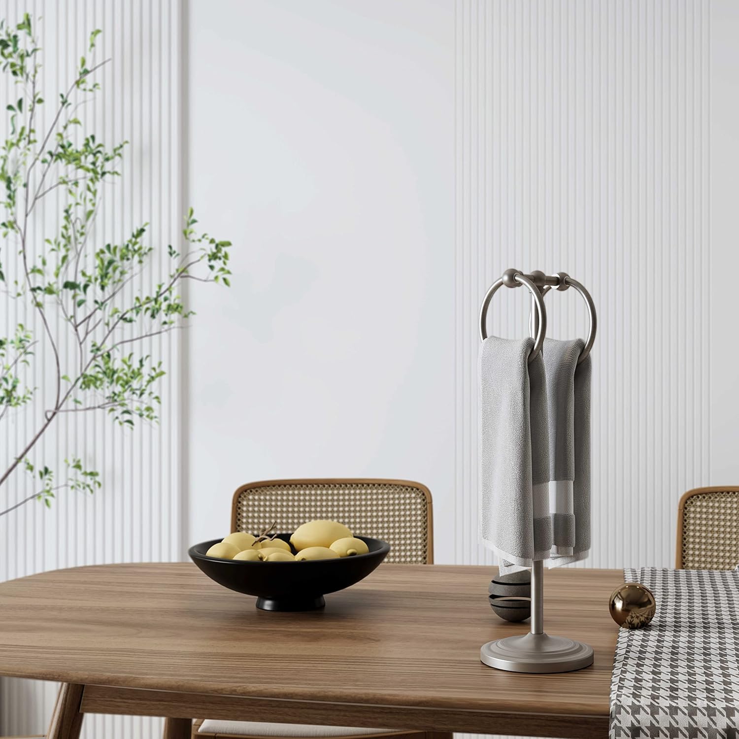 Space-Saving Stainless Steel Towel Holder with Anti-Slip Base
