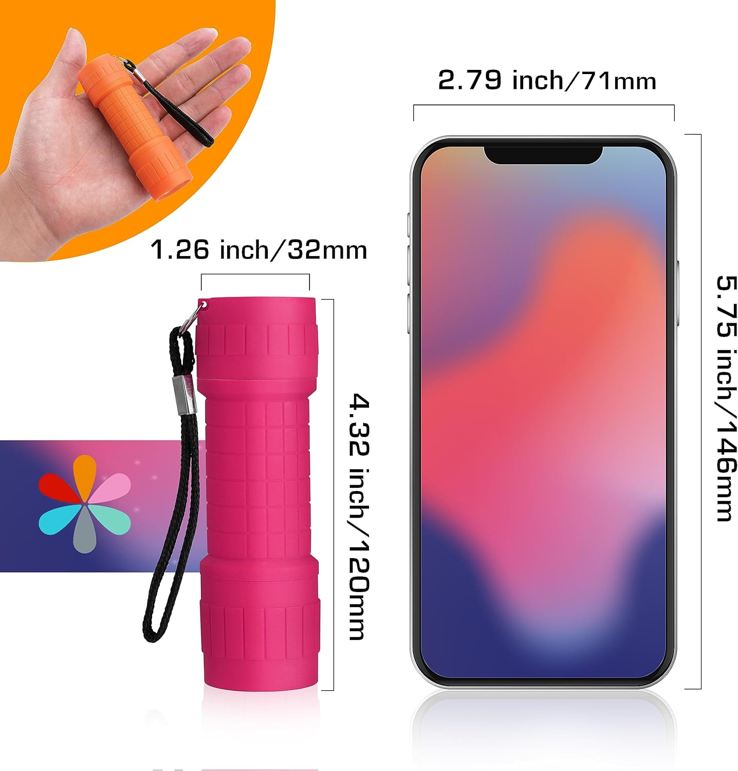 Works In The Dark 9-LED Flashlight Pack