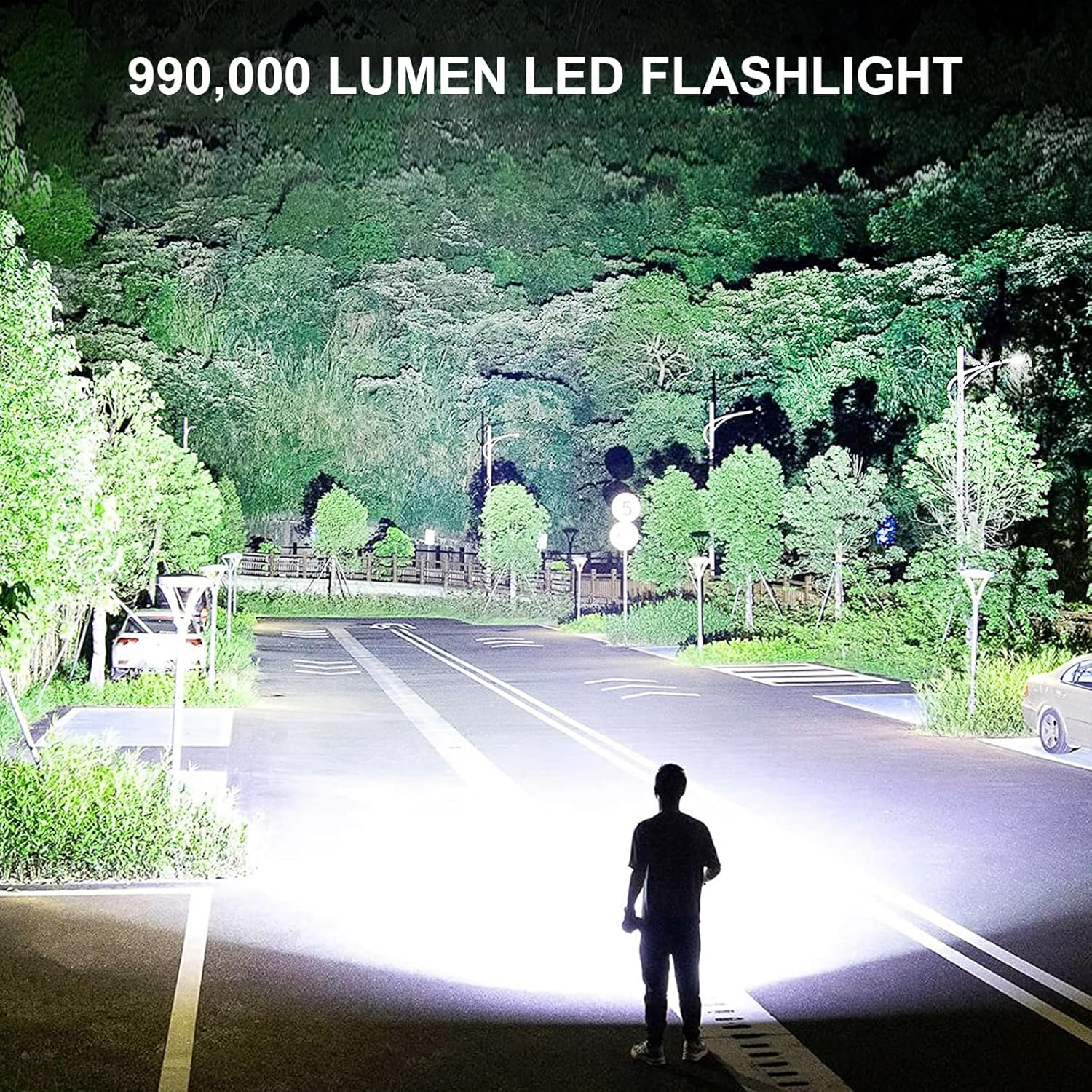 Brighter nights with Lyltings rechargeable LED flashlight 990000 lumens 5 modes waterproof reliable