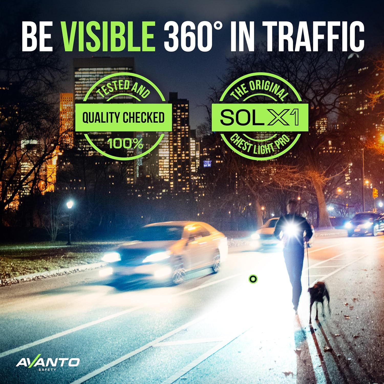 Unbeatable Safety AVANTO SOLX1 Pro Chest Light Stay Visible in All Conditions