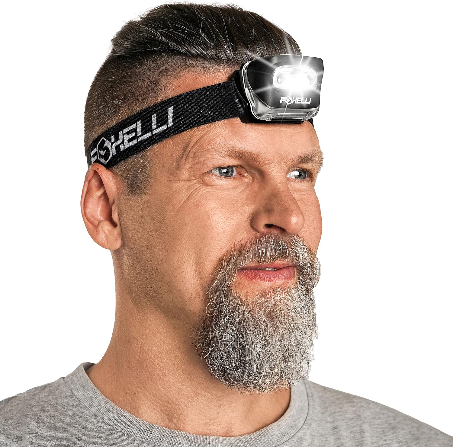 Foxelli LED Headlamp Flashlight for Adults Kids Running Camping Hiking Head Lamp