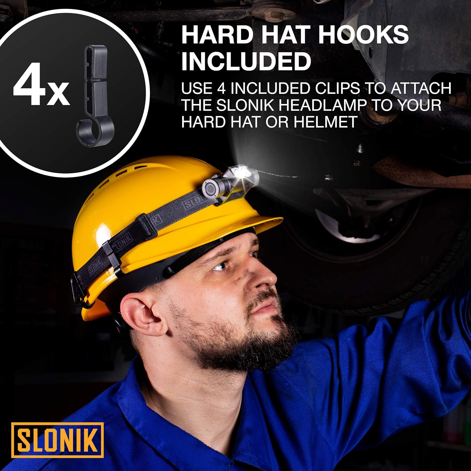 SLONIK Rechargeable Headlamp - 1000 Lumens 60ft Beam