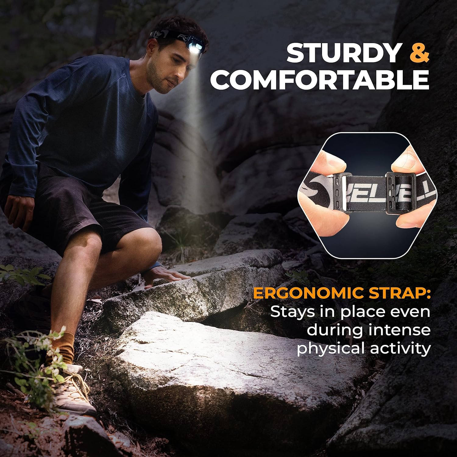 Bright Lightweight and Durable Headlamp for Running Camping Hiking and Family Adventures
