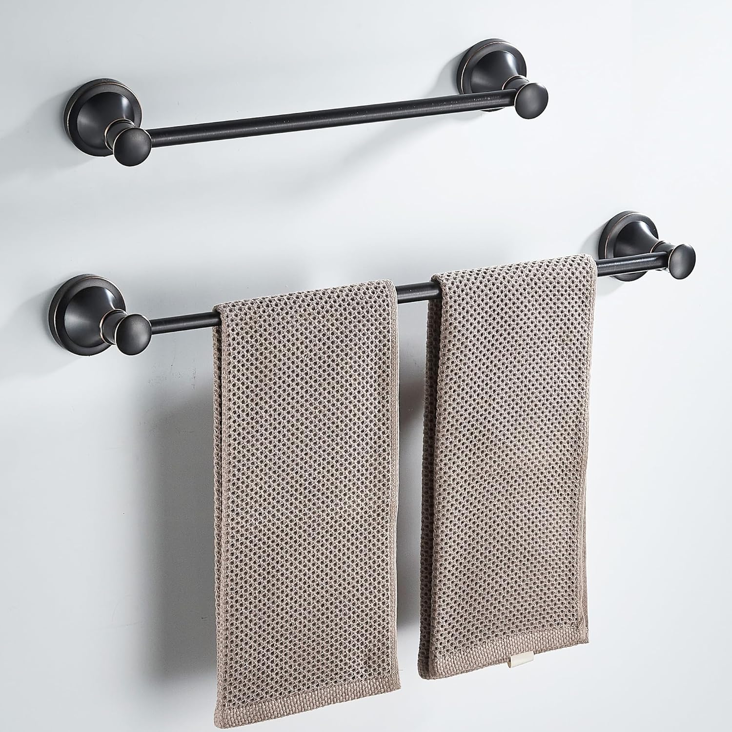 Adjustable Black Bathroom Towel Bar