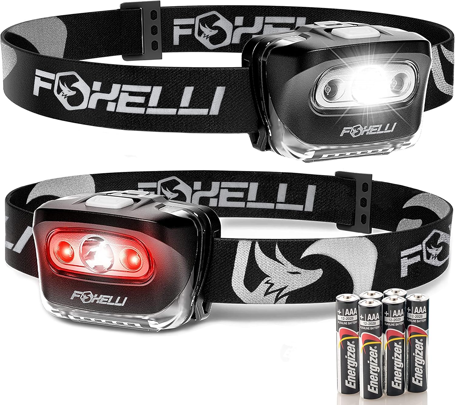 Foxelli LED Headlamp Running Camping Hiking