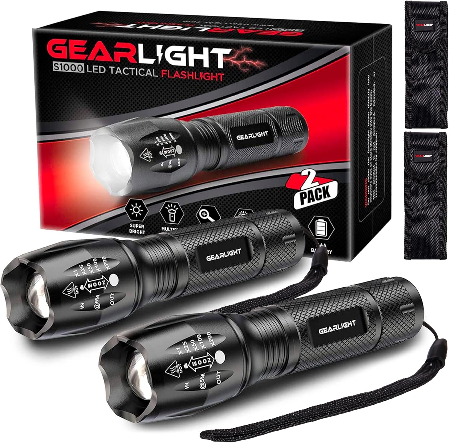 GearLight LED Flashlight - Durable camping flashlight with zoom feature